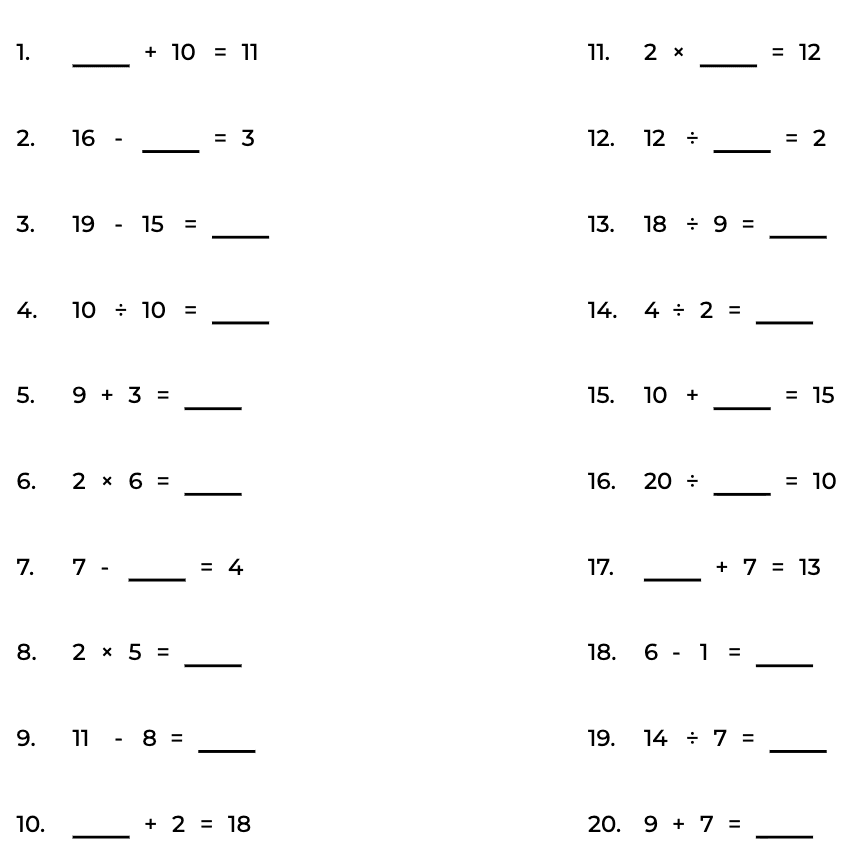 One Step Equation