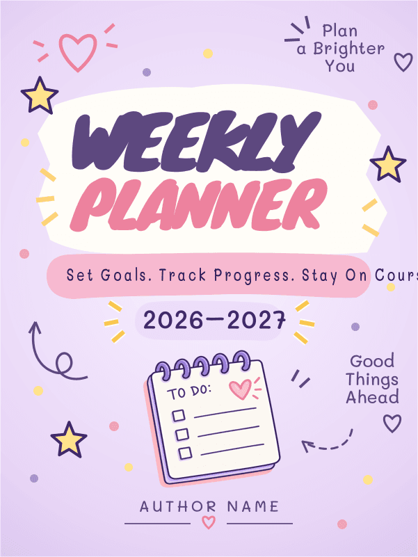 Doodle Weekly Planner cover template preview