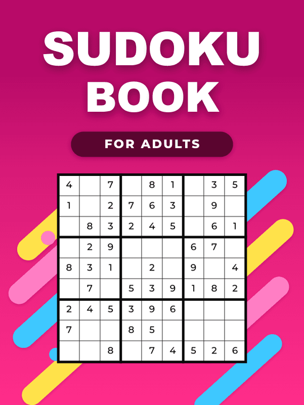 Pink Sudoku Adults Wrap cover template preview