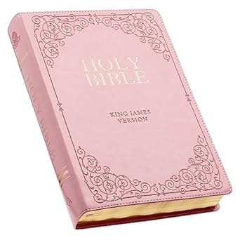 KJV Holy Bible, Giant Print Full-size Faux Leather Red Letter Edition - Thumb Index & Ribbon Marker, King James Version, Pink (KJV Full Size GP Editions)