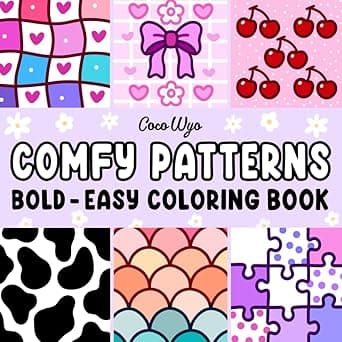 Comfy Patterns: Coloring Book for Adults and Kids, Bold and Easy, Simple and Big Designs for Relaxation Featuring Lovely Cozy Pattern and Mandala (Bold & Easy Coloring)