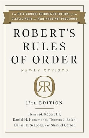 Robert's Rules of Order Newly Revised, 12th edition