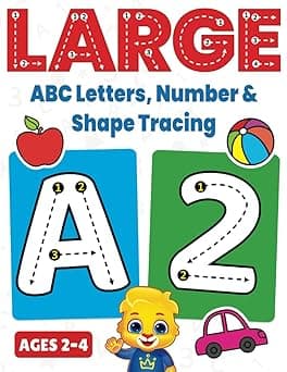 Large ABC Letters, Number & Shape Tracing: Jumbo Tracing Book For Toddlers & Preschoolers | Big Tracing Letters (A-Z), Numbers (1-10), Shapes | Fun Tracing Book to Color for Kids Ages 2-4