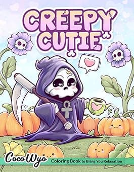 Creepy Cutie: Coloring Book for Adults and Teens Featuring Goth Kawaii and Spooky Cute Creatures of All Kinds and Many More