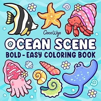 Ocean Scene: Coloring Book for Adults and Kids, Bold and Easy Designs for Relaxation with Sea Life (Bold & Easy Coloring)