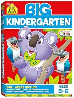 School Zone Big Kindergarten Workbook: 320 Pages, Ages 5 to 6, Early Reading, Early Math, Writing, Numbers 0-20, Alphabet, Sight Words, Matching, Story Order, and More