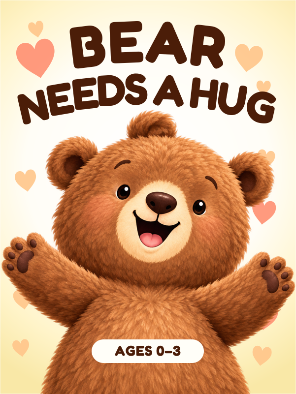 Bear Needs a Hug cover template preview