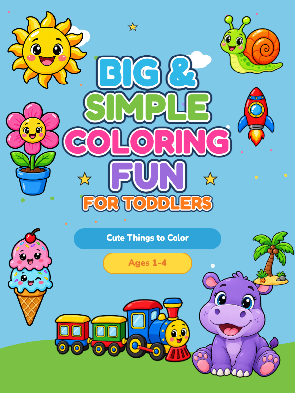 Big & Simple Coloring Fun for Toddlers cover template preview