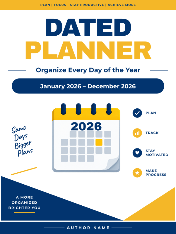 Brighter Dated Planner cover template preview