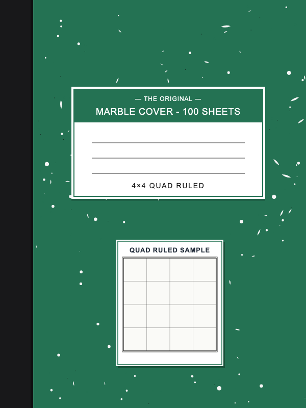 Classic Marble Composition Notebook cover template preview