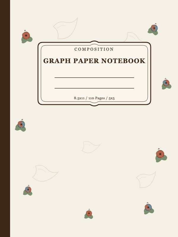 Vintage Composition Graph Paper Notebook cover template preview
