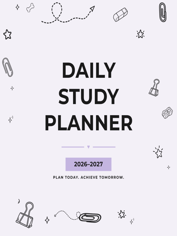 Daily Study Planner cover template preview
