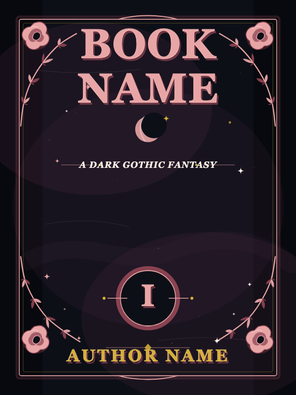 Dark Rose Gothic Fantasy cover template preview