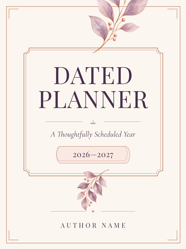 Dated Planner cover template preview