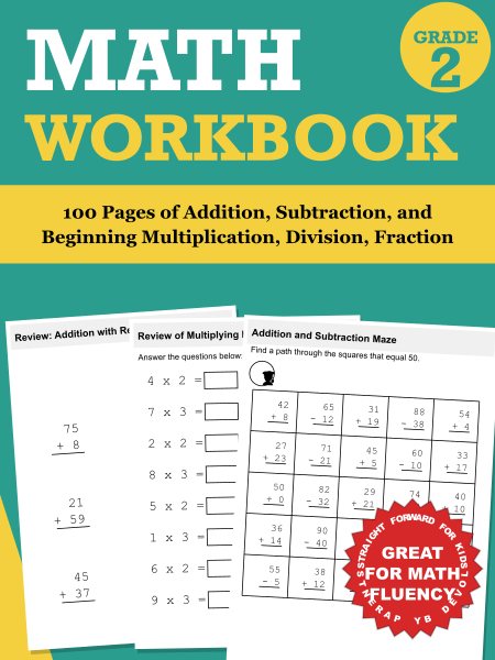 Elementary Math Workbook cover template preview