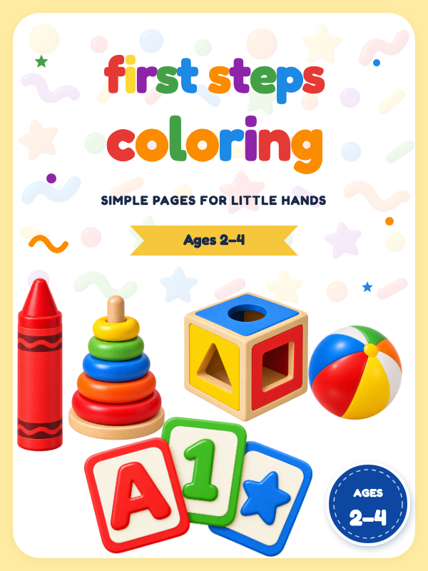 First Steps Coloring cover template preview