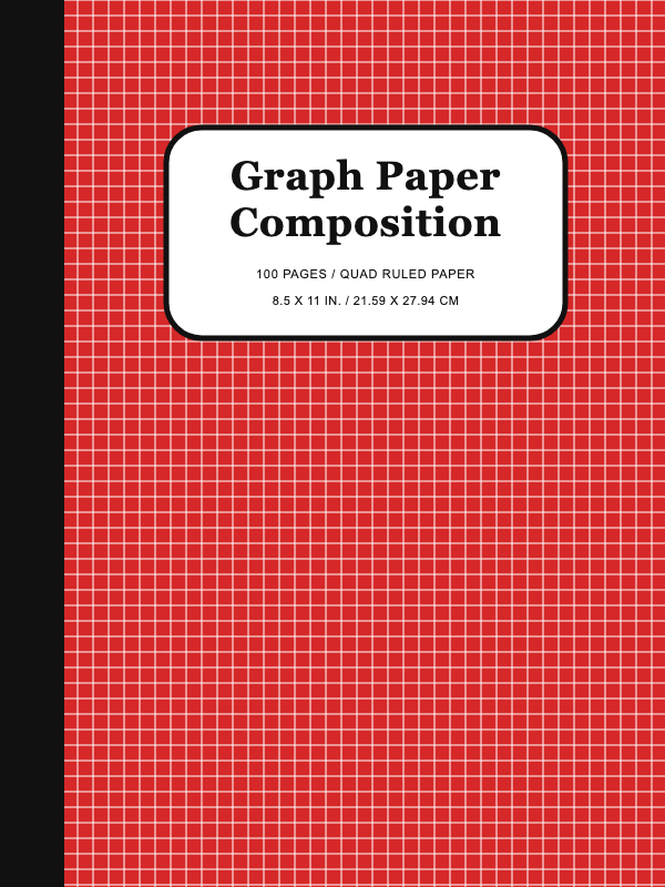 Classic Red Graph Paper Composition cover template preview