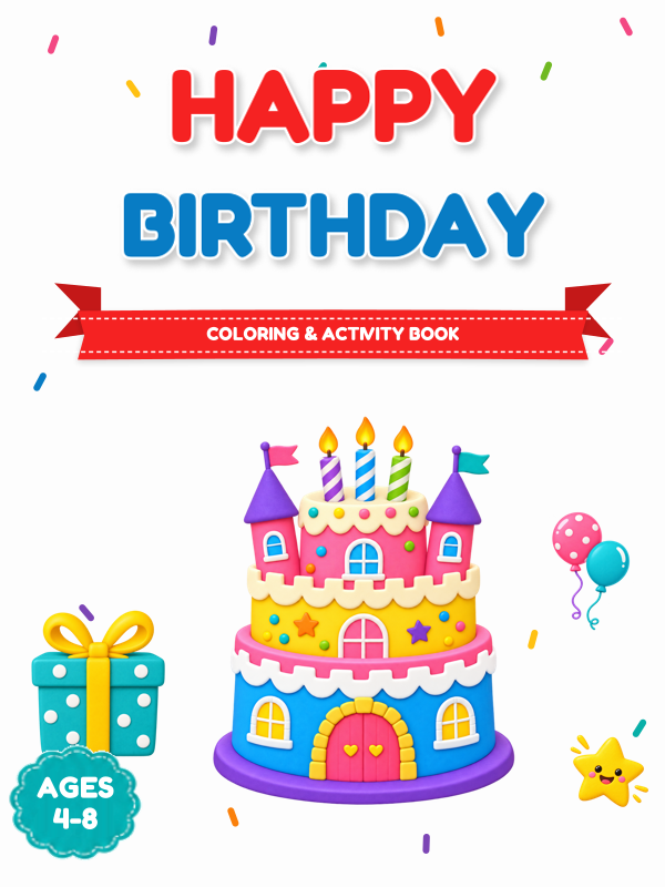 Happy Birthday Coloring cover template preview