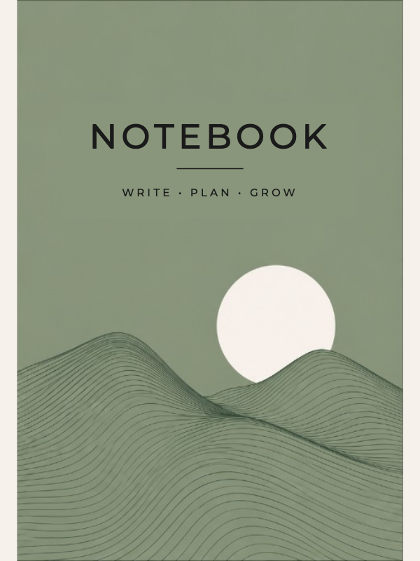 Hills Notebook cover template preview
