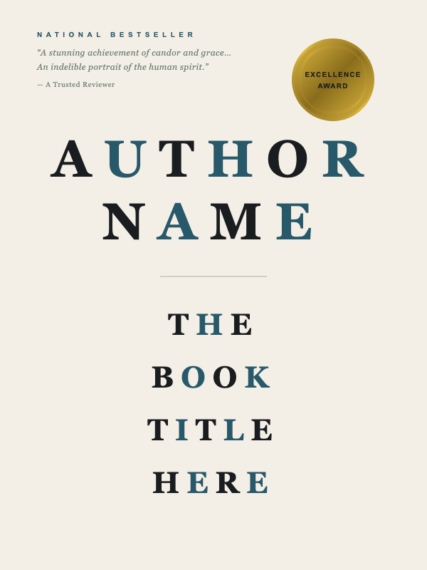 Literary Prestige Nonfiction cover template preview