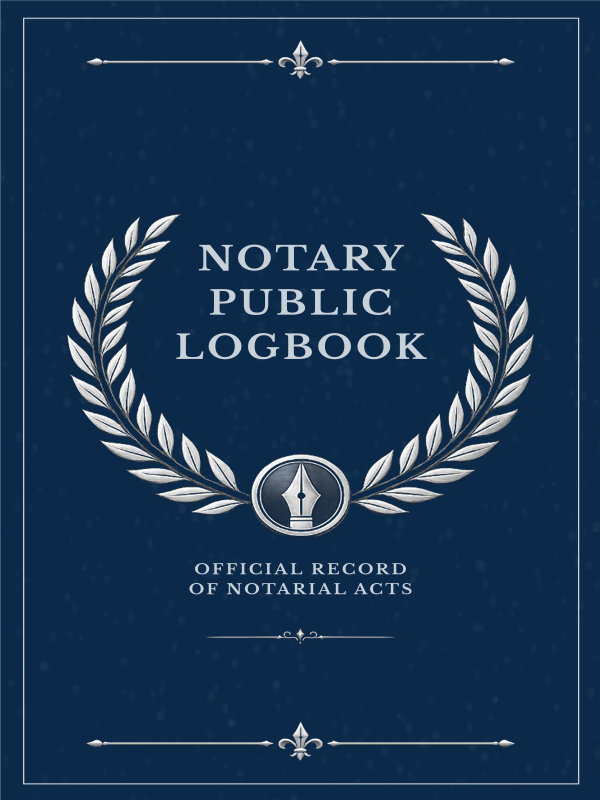 Notary Public Logbook cover template preview