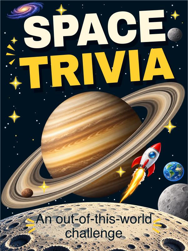 Space Trivia cover template preview