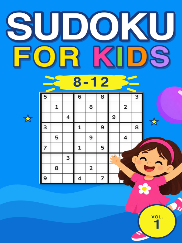 Sudoku for Kids Ages 8–12 Wrap cover template preview