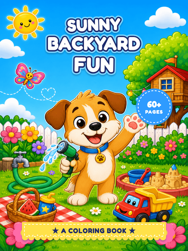 Sunny Backyard Fun cover template preview