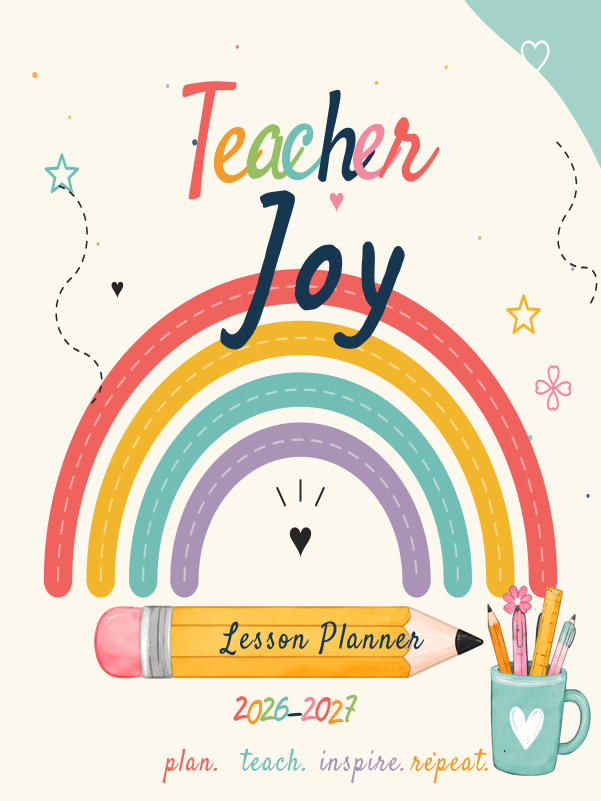 Teacher Joy Lesson Planner cover template preview