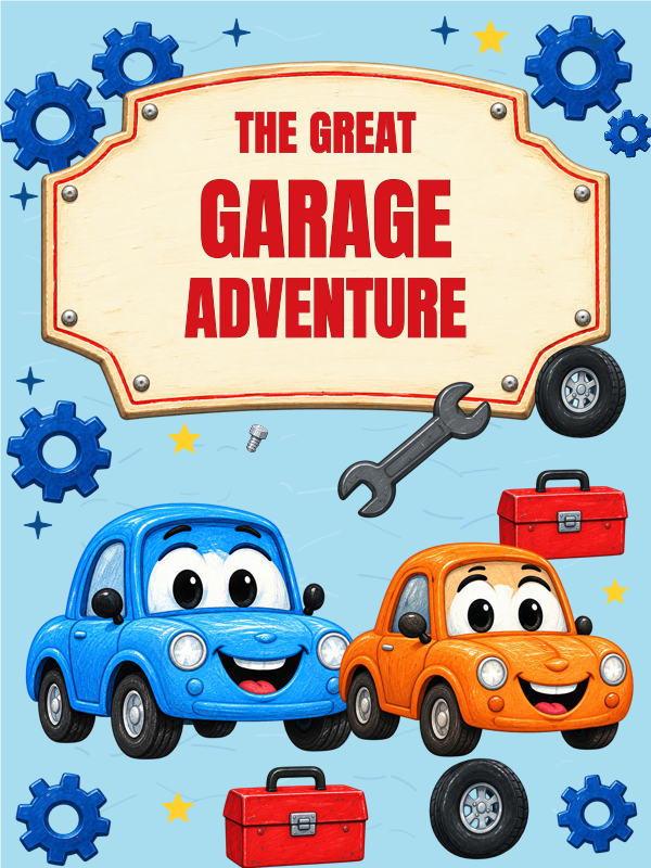 The Great Garage Adventure cover template preview