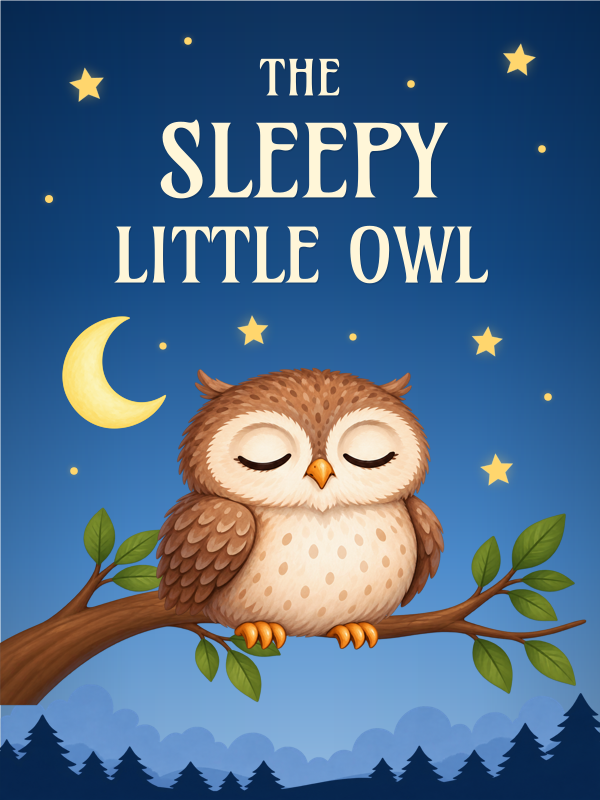 The Sleepy Little Owl cover template preview