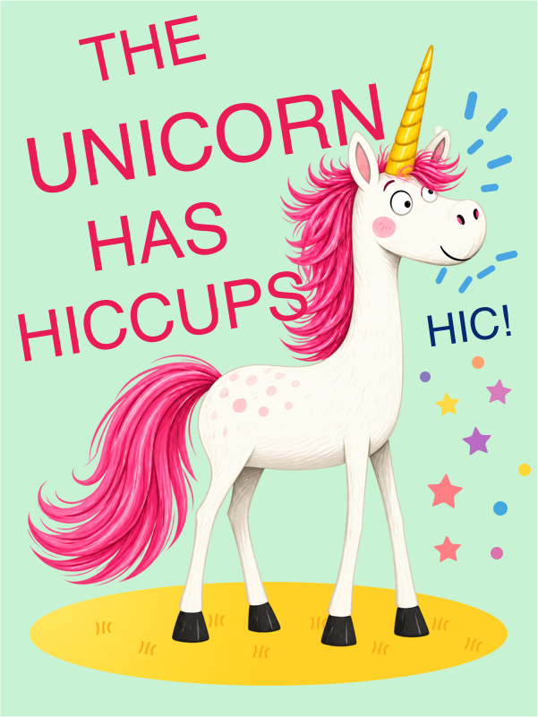 The Unicorn Has Hiccups cover template preview