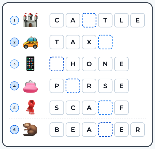 Missing Letters worksheet preview